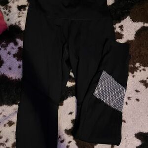 Black Leggings with Mesh Detail